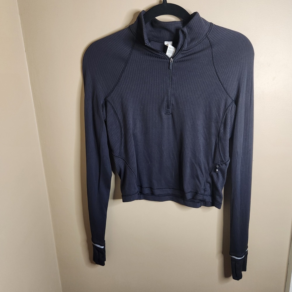 lululemon Its Rulu Run Cropped Half Zip Black Size 8